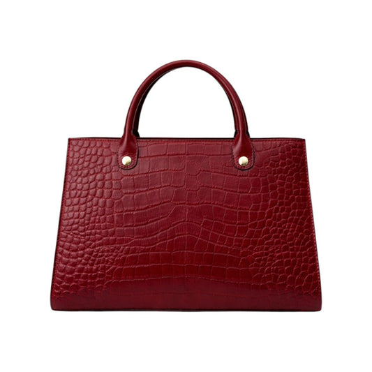 Garve Elegant Deep Burgundy Crocodile Handbag